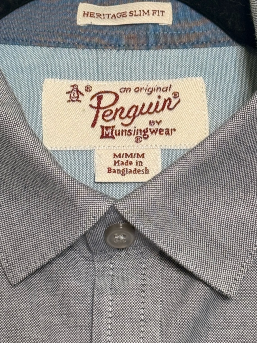 Original Penguin Men's Button-Down Shirt in Light Gray